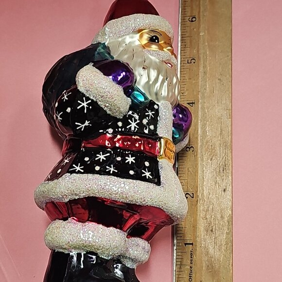 Lot (4) Christopher RADKO Glass Christmas Ornament - Santa, Bear, Penguin - Picture 4 of 11